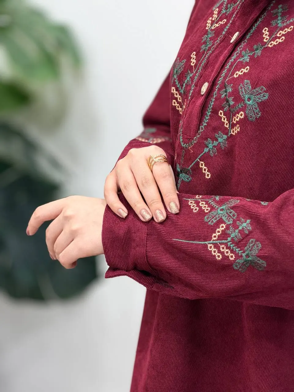 مانتو پاییزه گلدوزی شادی 1